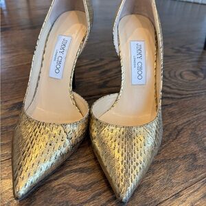 Jimmy Choo Metallic Gold Heels